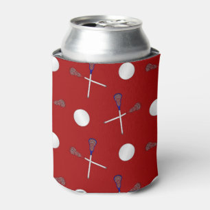 Red lacrosse pattern can cooler