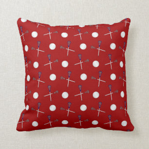Red lacrosse pattern cushion