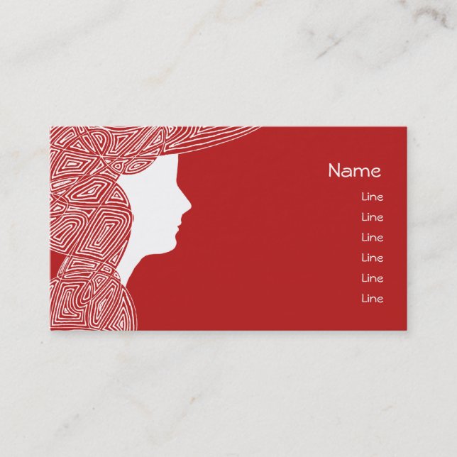Red Lady Business Card (Front)