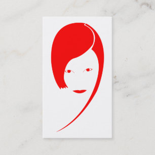 red lady business card