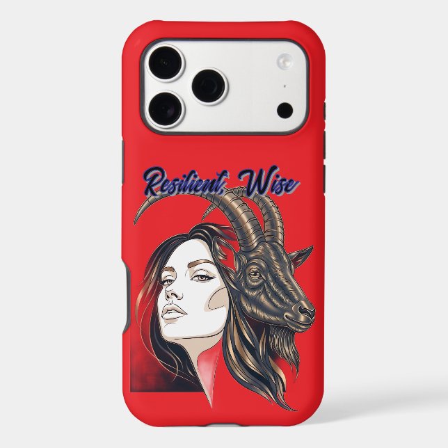 Red Lady Capricorn Zodiac iPhone Case (Back)