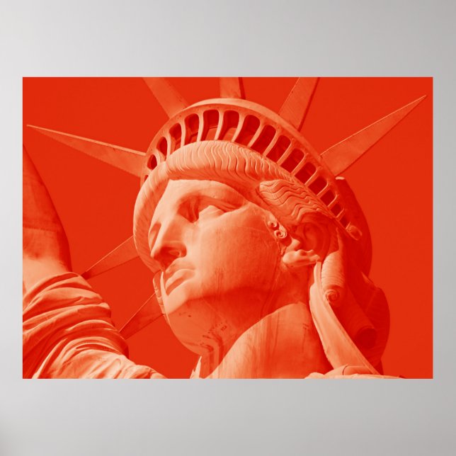 Red Lady Liberty Statue New York Poster (Front)