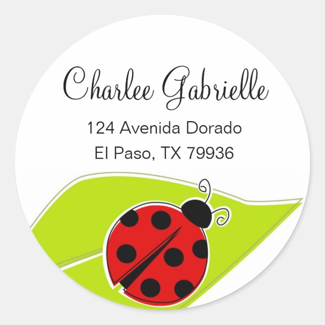 Red Ladybug Address Labels (Front)