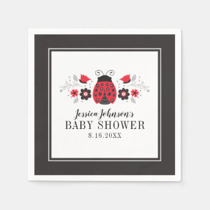 Red Ladybug Baby Shower Napkin