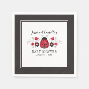 Red Ladybug Baby Shower Napkin