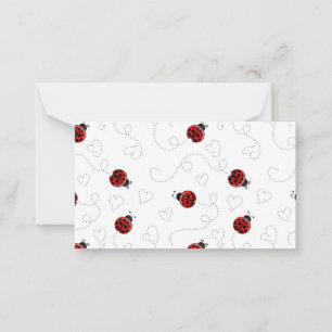 Red Ladybug Beetle Insect Lover Black Hearts Card