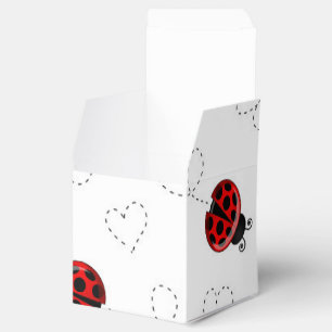 Red Ladybug Beetle Insect Lover Black Hearts Favour Box