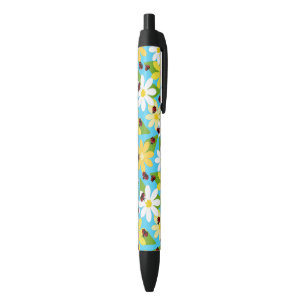 Red Ladybug Beetle Insect Lover Black Hearts Ink Pen