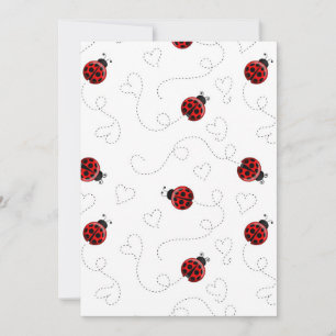 Red Ladybug Beetle Insect Lover Black Hearts Invitation