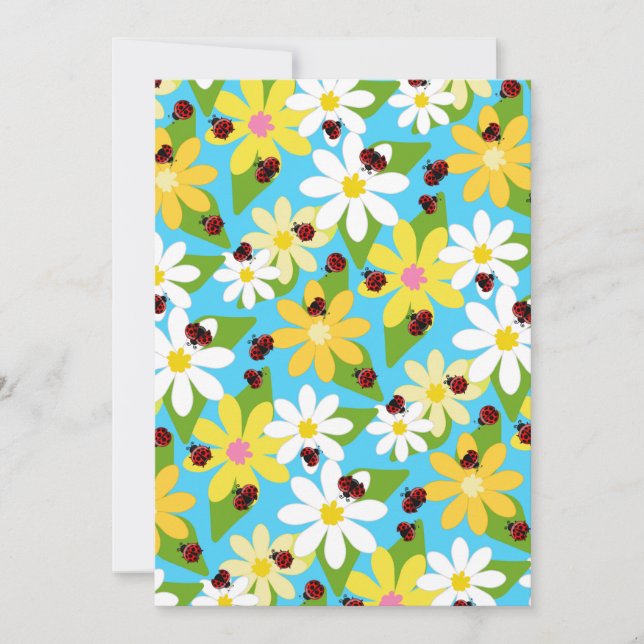 Red Ladybug Beetle Insect Lover Black Hearts Invitation (Front)