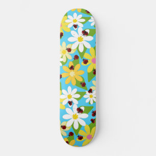 Red Ladybug Beetle Insect Lover Black Hearts Skateboard