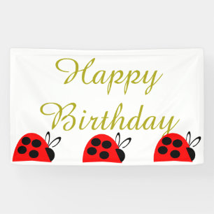 Red Ladybug Birthday Banner