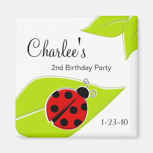 Red Ladybug Birthday Magnets