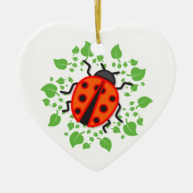 Red ladybug ceramic ornament (Front)