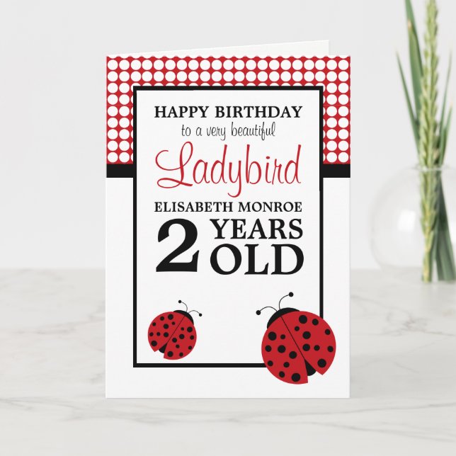 Red Ladybug Children's Birthday Card (Front)