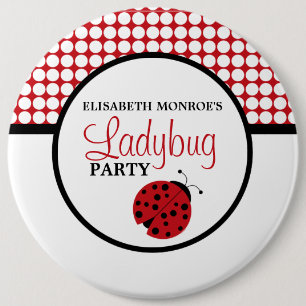 Red Ladybug Children's Birthday Party 6 Cm Round Badge