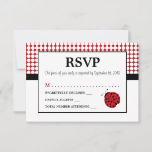 Red Ladybug Children's Birthday Party RSVP Card