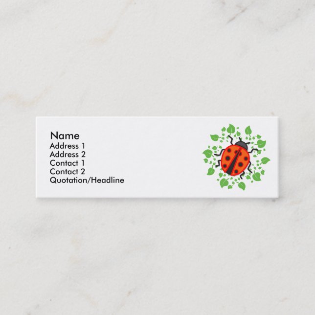 Red ladybug mini business card (Front)