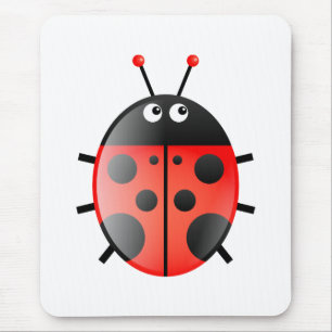 Red Ladybug Mouse Pad