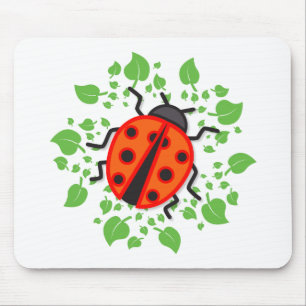 Red ladybug mouse pad