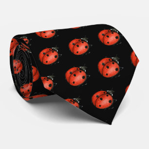 red ladybug on black tie