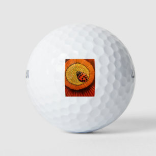 Red Ladybug On Flower Golf Balls
