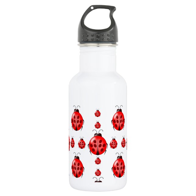 Red Ladybug Pattern 532 Ml Water Bottle (Front)