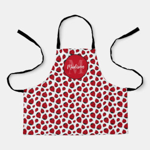 Red Ladybug Pattern Personalised Apron