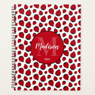 Red Ladybug Pattern Personalised Planner