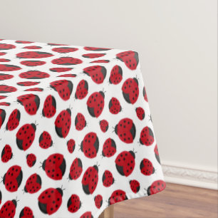 Red Ladybug Pattern Tablecloth