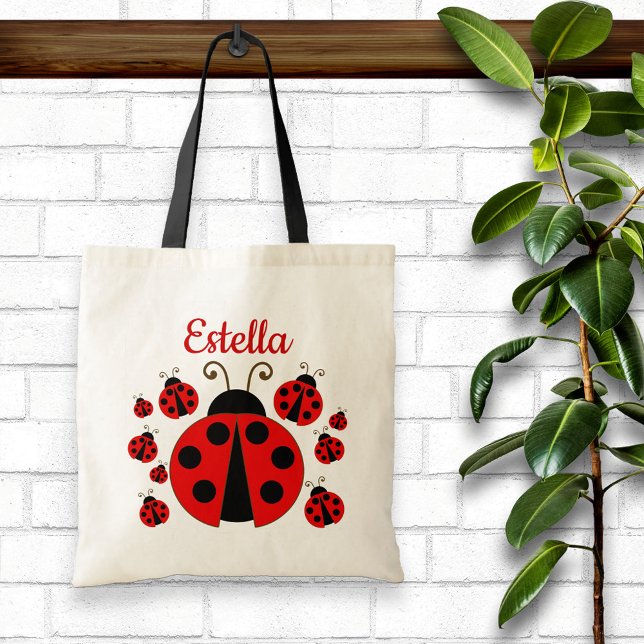 Red Ladybug Personalised Tote Bag (Creator Uploaded)