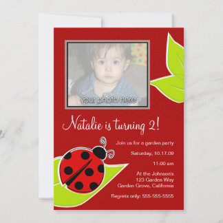 Red Ladybug Photo Invite
