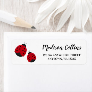 Red Ladybug Return Address Label