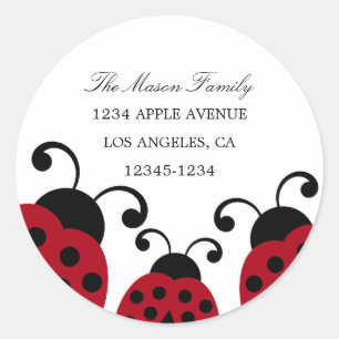 Red Ladybug Return Address Labels