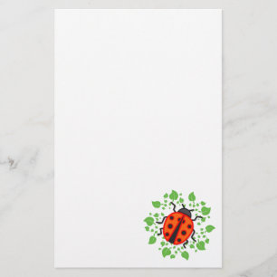 Red ladybug stationery