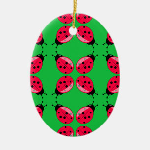 Red Ladybugs Ceramic Tree Decoration