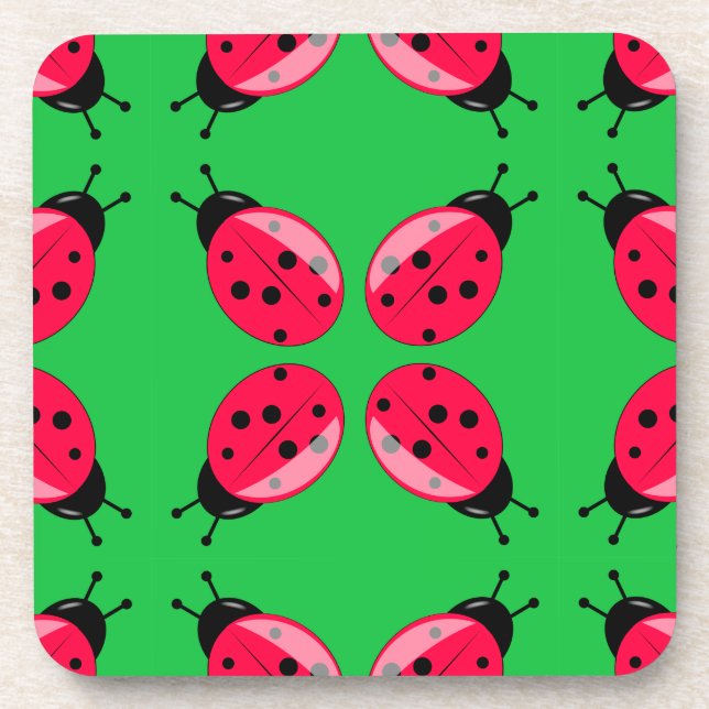 Red Ladybugs Coaster (Front)