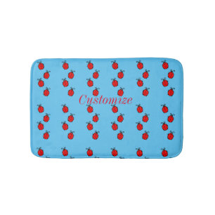 Red Ladybugs Crawling Thunder_Cove Bath Mat
