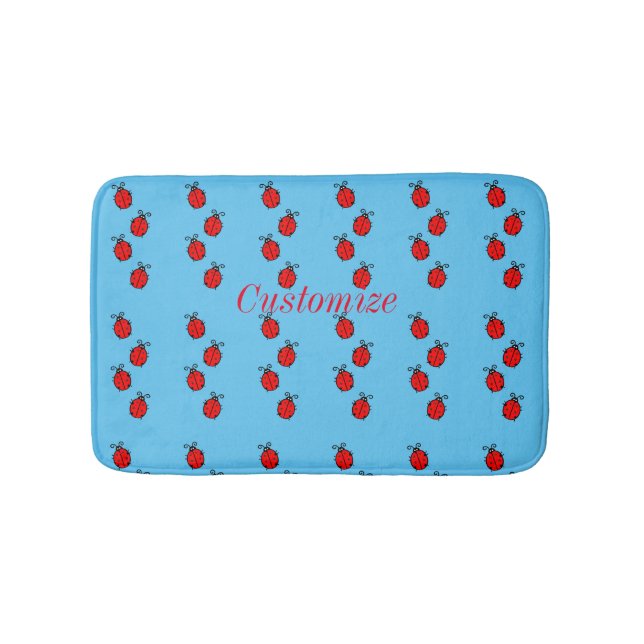 Red Ladybugs Crawling Thunder_Cove Bath Mat (Front)
