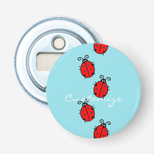 Red Ladybugs Crawling Thunder_Cove Bottle Opener