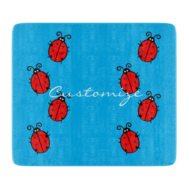 Red Ladybugs Crawling Thunder_Cove Cutting Board (Front)