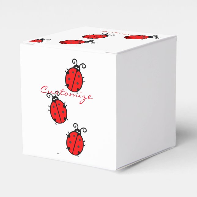 Red Ladybugs Crawling Thunder_Cove Favour Box (Front Side)