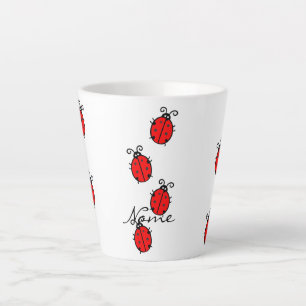 Red Ladybugs Crawling Thunder_Cove Latte Mug
