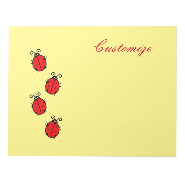 Red Ladybugs Crawling Thunder_Cove Notepad (Front)