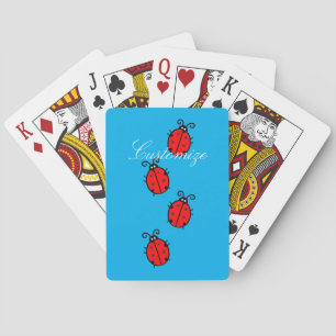 Red Ladybugs Crawling Thunder_Cove Playing Cards