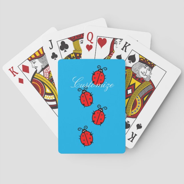 Red Ladybugs Crawling Thunder_Cove Playing Cards (Back)