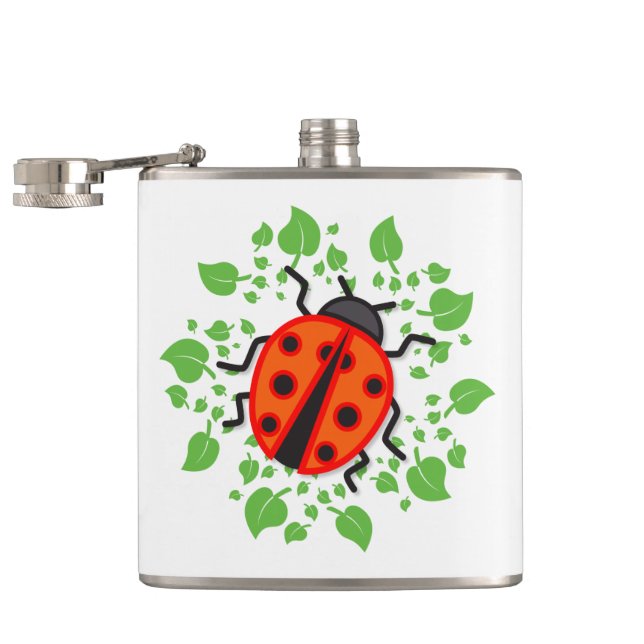Red ladybugs hip flask (Opened)