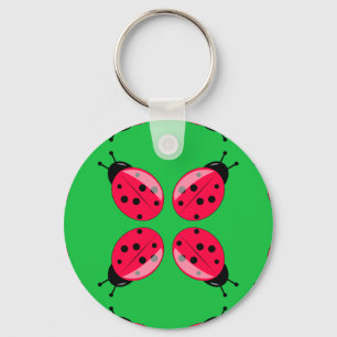 Red Ladybugs Key Ring