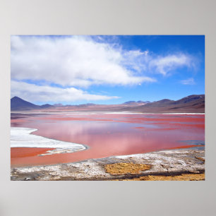 Red Lagoon, Laguna Colorada in Bolivia poster