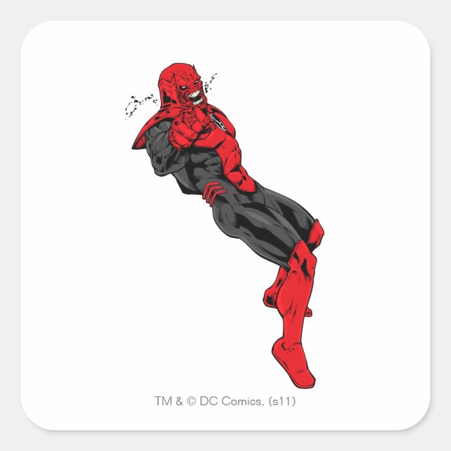 Red Lantern Corps - Rage Leaning 1 Square Sticker (Front)
